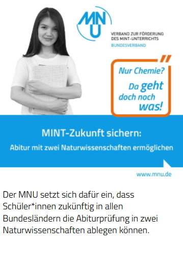 Der MNU setzt sich dafür ein, dass Schüler*innen zukünftig in allen Bundesländern die Abiturprüfung in zwei Naturwissenschaften ablegen können.